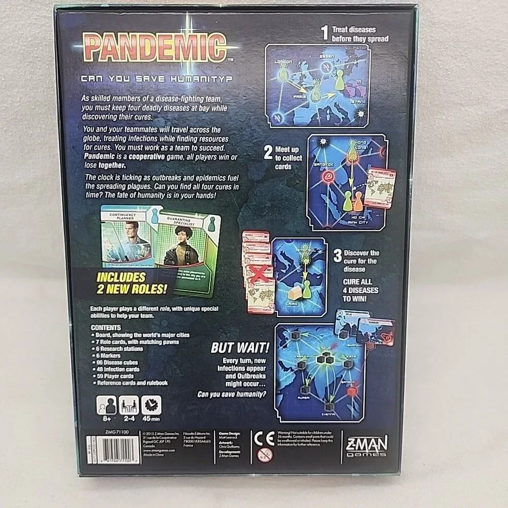 Game Pandemic Board Z-Man Games Can You Save Humanity Discover The Cure New Open